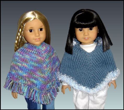 Knitting Pattern Fits 18 Inch Dollsamerican Girl Doll Poncho Etsy