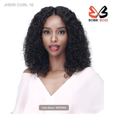 bobbi boss 100 unprocessed human hair bundle lace front wig mhlf503 jheri curl 16