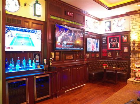 Stunning Sports Bar In Great Room Traditional Home Theater