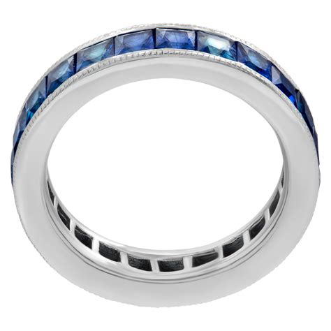 Blue Sapphire Eternity Band In K White Gold