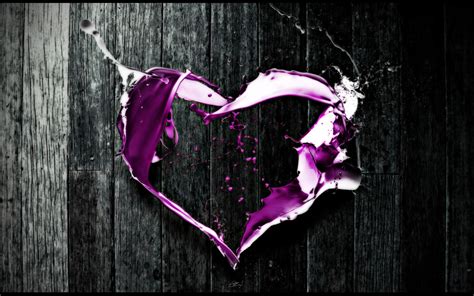 Abstract Love Purple Digital Art Hearts Selective Coloring Wallpaper