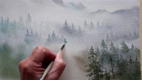 Detailed Demonstration Of Painting Trees In The Mist This Is A