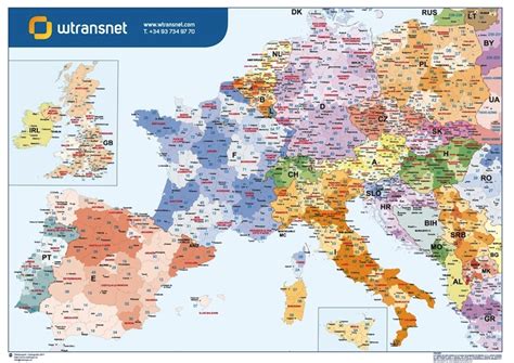 Europe Postal Codes Wransnet Vector Maps