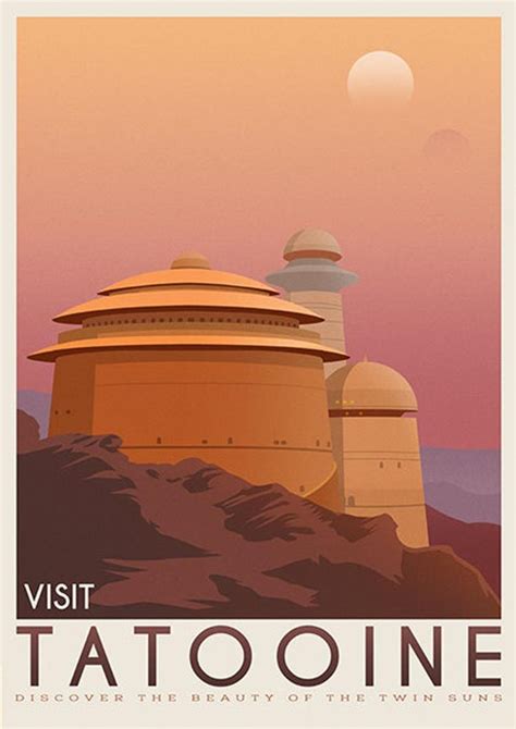 Tatooine Poster Tatooine Retro Travel Starwars Planet Etsy Star