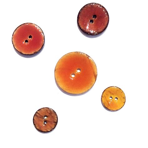 Orange Glazed Coconut Shell Buttons Make At 140