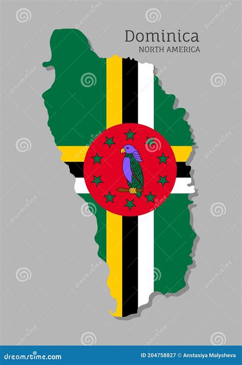 Map Of Dominica With National Flag Stock Vector Illustration Of National Land 204758827
