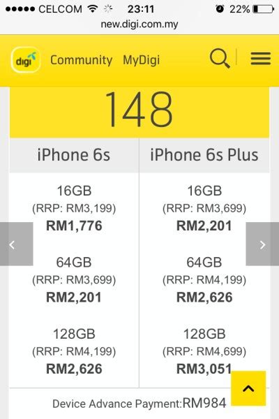 Comparing celcom, maxis, digi iphone plans and recommend the iphone plan murah & terbaik. Digi iPhone 6s & iPhone 6s Plus Plans & Pricing