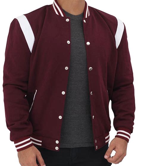 Mens College Bomber Maroon Varsity Jacket Jackets Expert