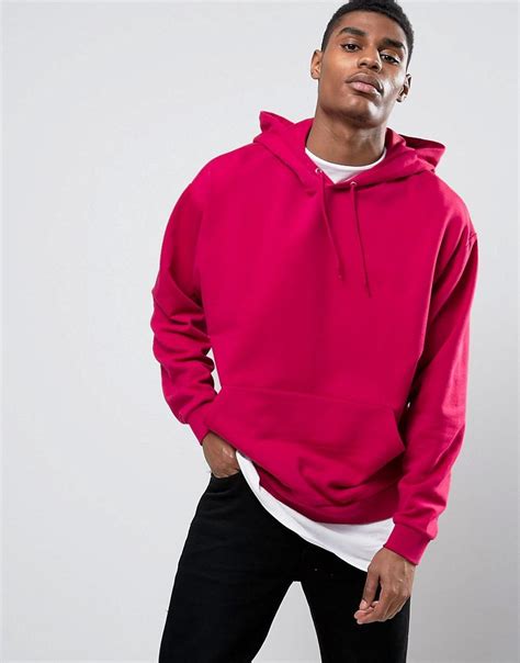 Head to the boohooman hoodie collection to kit out your casuals for the new season. Lyst - Asos Oversized Hoodie In Pink in Pink for Men