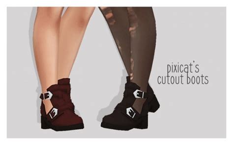 Pure Sims Pixicats Cutout Boots Converted From Ts3 To Ts4 • Sims 4