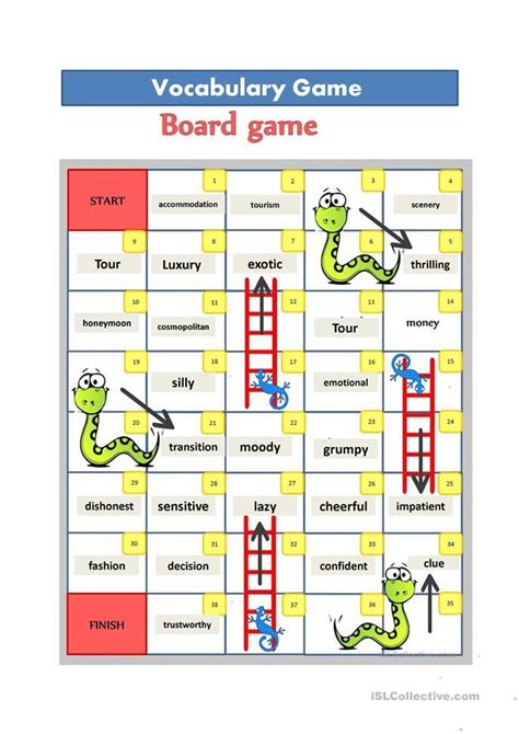 Vocabulary Board Game English Esl Powerpoints In 2020 English