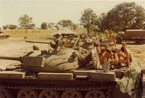 Rhodesian Tank Crews Performing Maintenance On Their T 55s During The