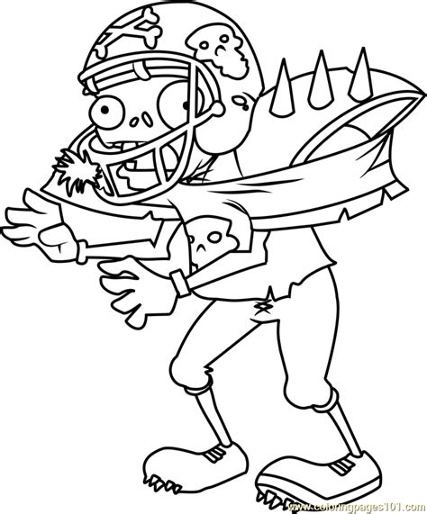 Download & print ➤zombie coloring sheets for your child to nurture his/her coloring creative skills. Giga-Football Zombie Coloring Page - Free Plants vs. Zombies Coloring Pages : ColoringPages101.com