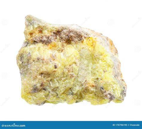 Rough Sulphur Sulfur Rock Isolated On White Stock Image Image Of