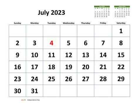 July 2023 Calendar With Holidays Calendarlabs