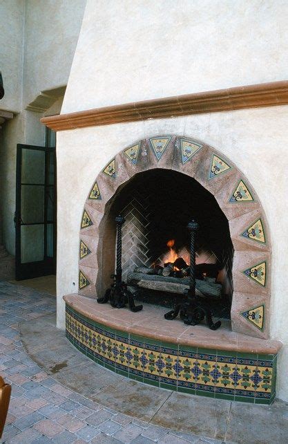 Glazed Tiles Spanish Fireplace Design Southwestern Fireplace Maureen