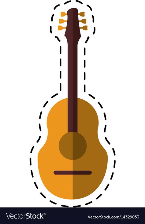 Cartoon Guitar Traditional Acoustic Music Vector Image