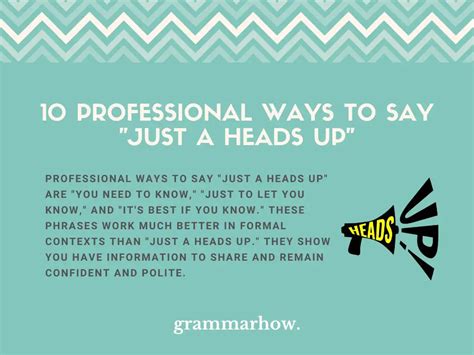 10 Professional Ways To Say Just A Heads Up Trendradars