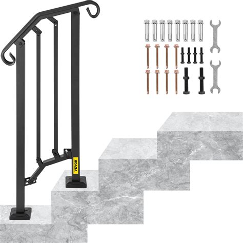 Buy Vevor Outdoor Stair Railing Fit 1 Or 2 Steps Aluminum Metal