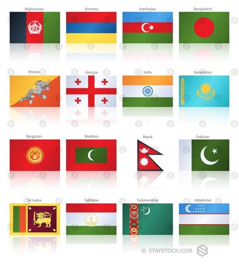 Popular Flat Flag West South Asia South Asia Popular Flats National