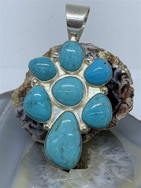 Jay King Mine Finds Dtr Turquoise Sterling Silver Cluster Pendant