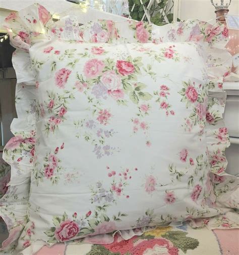 Shabby Pink Roses Wildflower Euro Pillow Sham Case Chic Cushion For