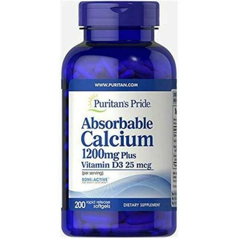 Puritans Pride Absorbable Calcium Plus Vitamin D3 Asset Pharmacy