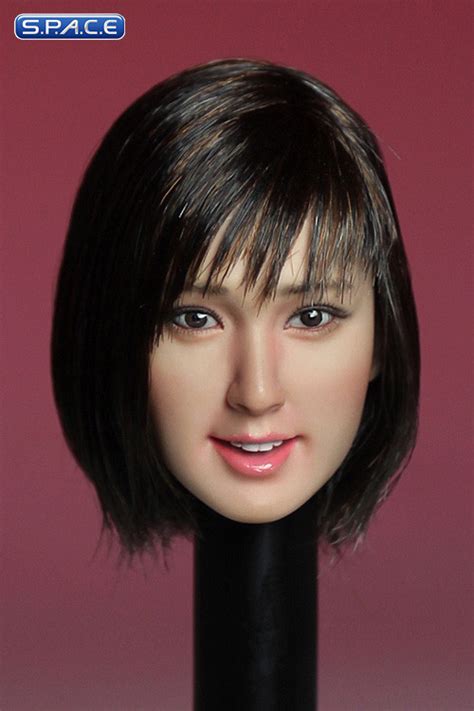 1 6 Scale Female Asian Head Sculpt Black Short Hair S P A C E Space Figuren De