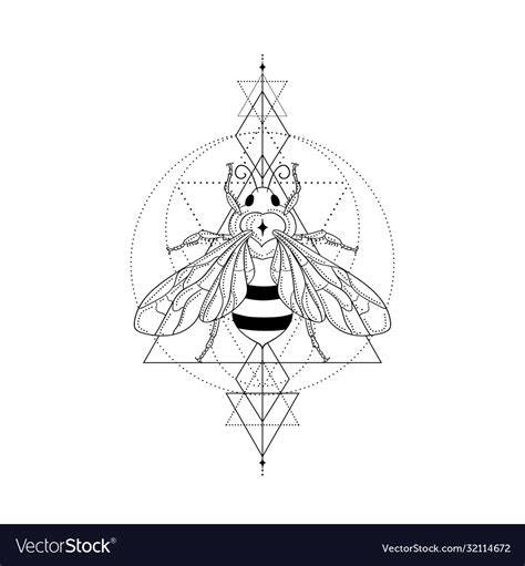 Honey Bee And Logo Design Element Vector Image On Vectorstock Bee