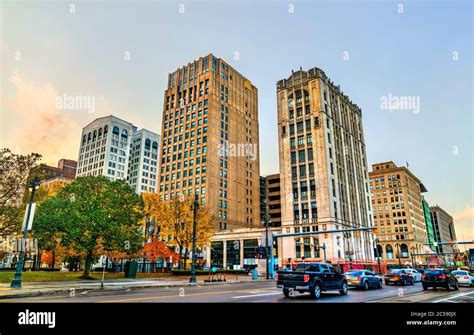 Historic Buildings In Downtown Detroit Michigan Stock Photo Alamy
