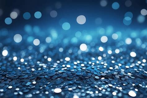 Premium Ai Image Blurry Shimmering Background Of Blue Sequins Silver