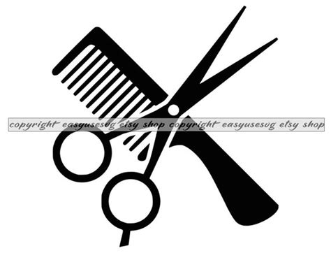 Comb And Scissors Svg Comb And Scissors Dxf Comb And Etsy