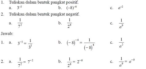 Contoh Soal Bilangan Berpangkat Dan Penyelesaiannya M