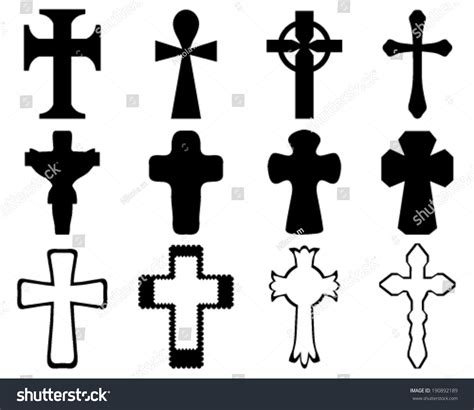 Silhouettes Crosses Vector Illustration Stock Vector Royalty Free