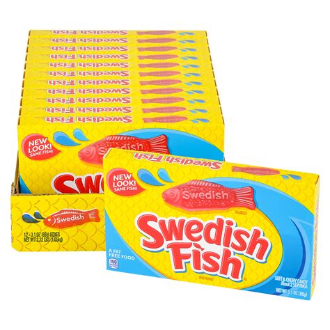 Swedish Fish Red Theater Box Candy 12pccase The Stuff Shop