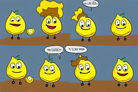 Smiling Cartoon Lemon Comic · Creative Fabrica