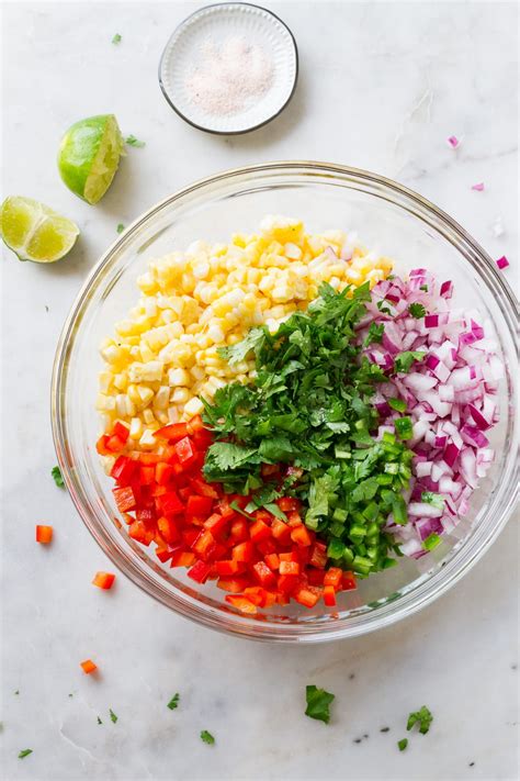 Healthy Corn Salsa Features Fresh Corn Off The Cob Sweet Red Bell