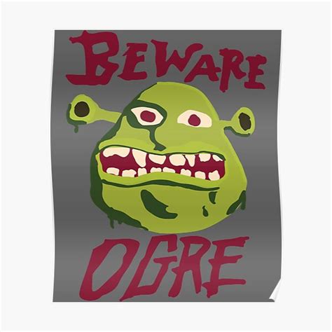 Beware Ogre Shrek Sign Classic Poster For Sale By Marino570268
