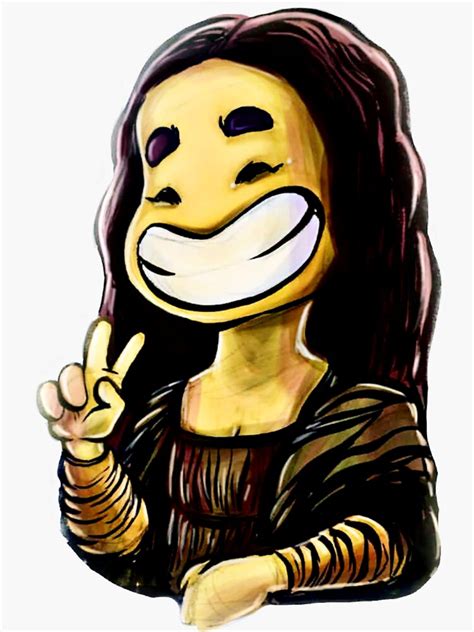 Cartoonified Mona Lisa Sticker For Sale By Jessica Cole Redbubble