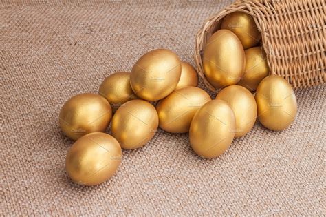 Heap Of Golden Easter Egg High Quality Holiday Stock Photos