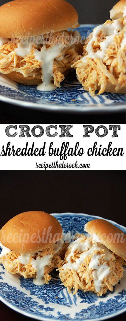 Shredded Buffalo Chicken Sliders Crock Pot Recipes