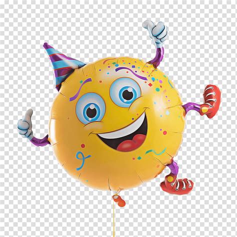 Party Emoji Face Smiley Emoticon Balloon Qualatex Smiley Party Guy