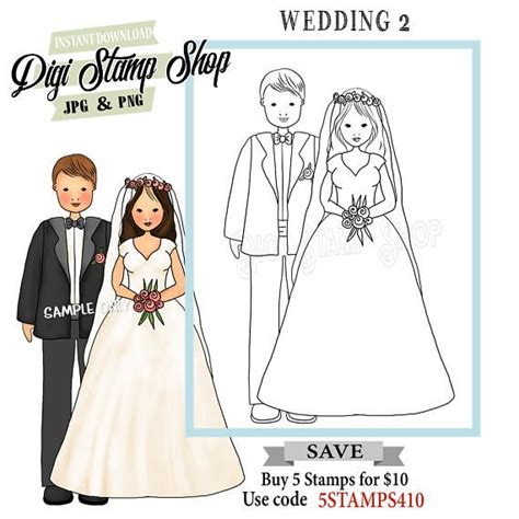 Wedding 2 Stamp Digital Stamp Groom Stamp Digi Stamp Girl Stamp