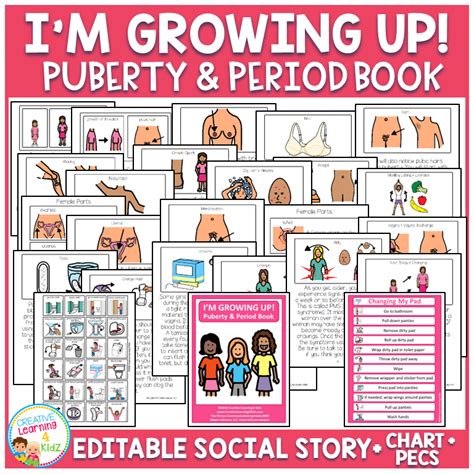Social Story Im Growing Up Girls Puberty And Period Book E