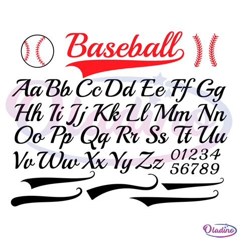 Baseball Font Svg Png Digital File Baseball Svg Alphabet Svg