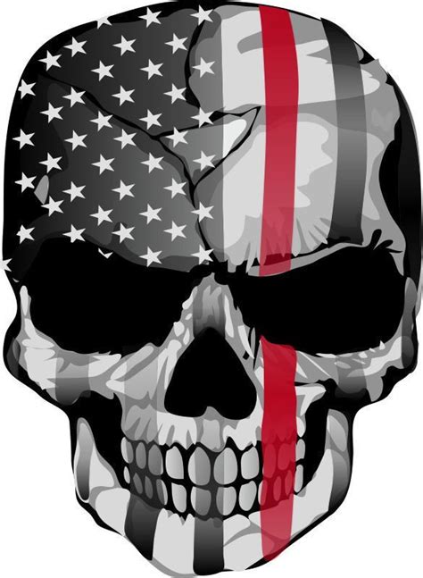 Thin Red Line Decal Punisher American Flag Firefighter Red Line Decal