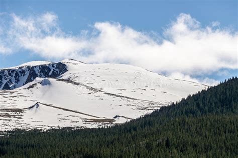 Mount Evans Colorado Snow Cap Mountain Stock Image Image Of