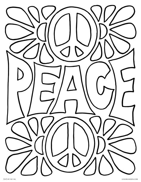 Peace Sign Coloring Sheets