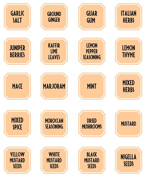 Free Printable Spice And Herb Labels Spice Jar Labels Free Printable