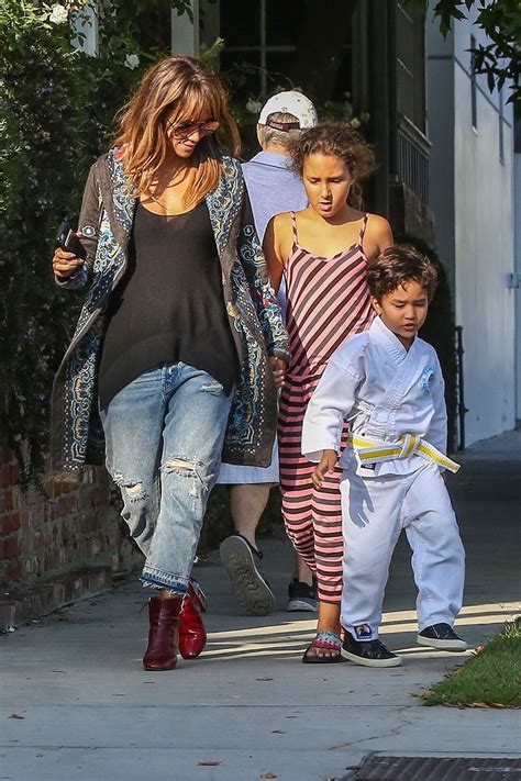 Halle Berry Out With Children Maceo And Nahla Beverly Hills